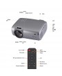 Uhappy U43 LED LCD Projector 1080P Home Theater 2600 Lumens 200 Inches Projection Size 1280 * 720P 1300:1 Contrast Ratio HD IN VGA AV USB Remote Controller with 100-inch Projector Screen HD 16:9 for Notebook Laptop DVD Player