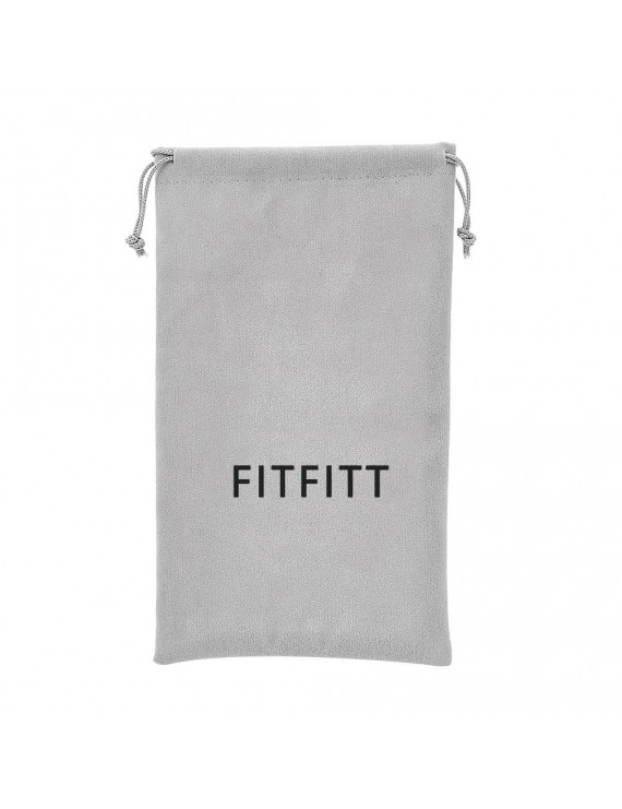 FITFITT Storage Bag Carrying Bag Small Drawstring Flocked Protection Pouch Grey 13.5*23.5CM