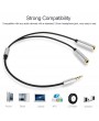 3.5mm Audio Splitter Cable AUX Stereo 1 Male to 2 Female Headphone Extension Cable Adapter for Smart Phone Tablet PC Laptop other 3.5mm Audio Devices Black